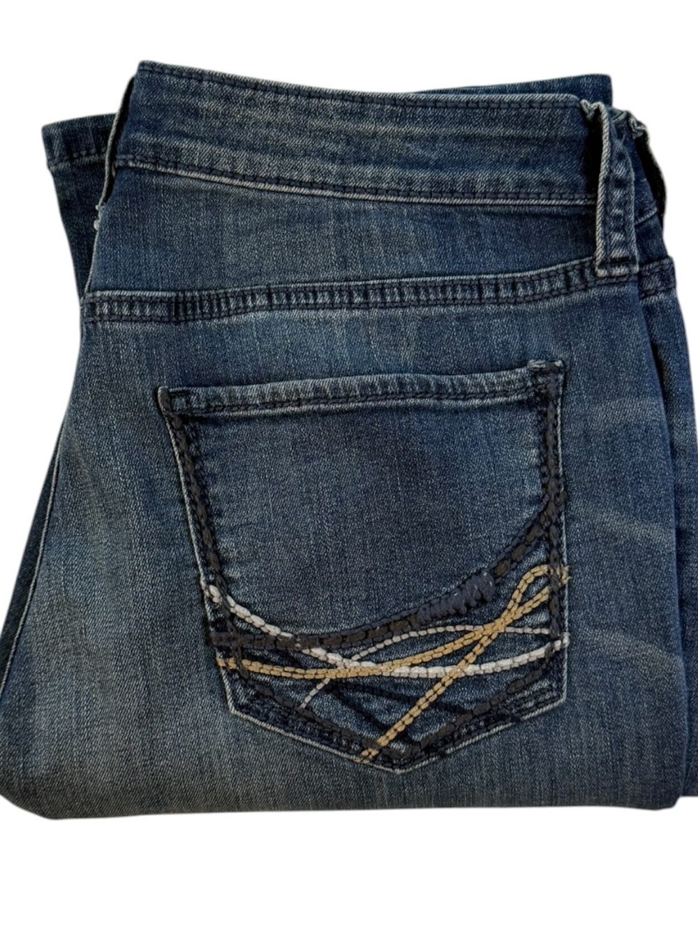 Decree Women's Dark Blue Flare Jeans with Embroidered Back Pocket - Picture 5 of 10